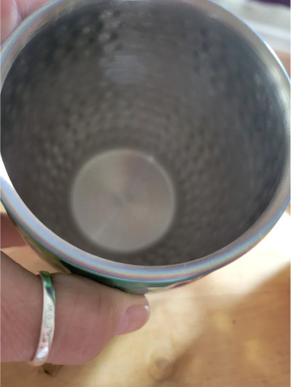 Set of 2 Rainbow Stainless Steel Moscow Mule Mugs 20oz Cambridge Hammered Finish